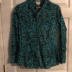 Leopard pearl snap shirt